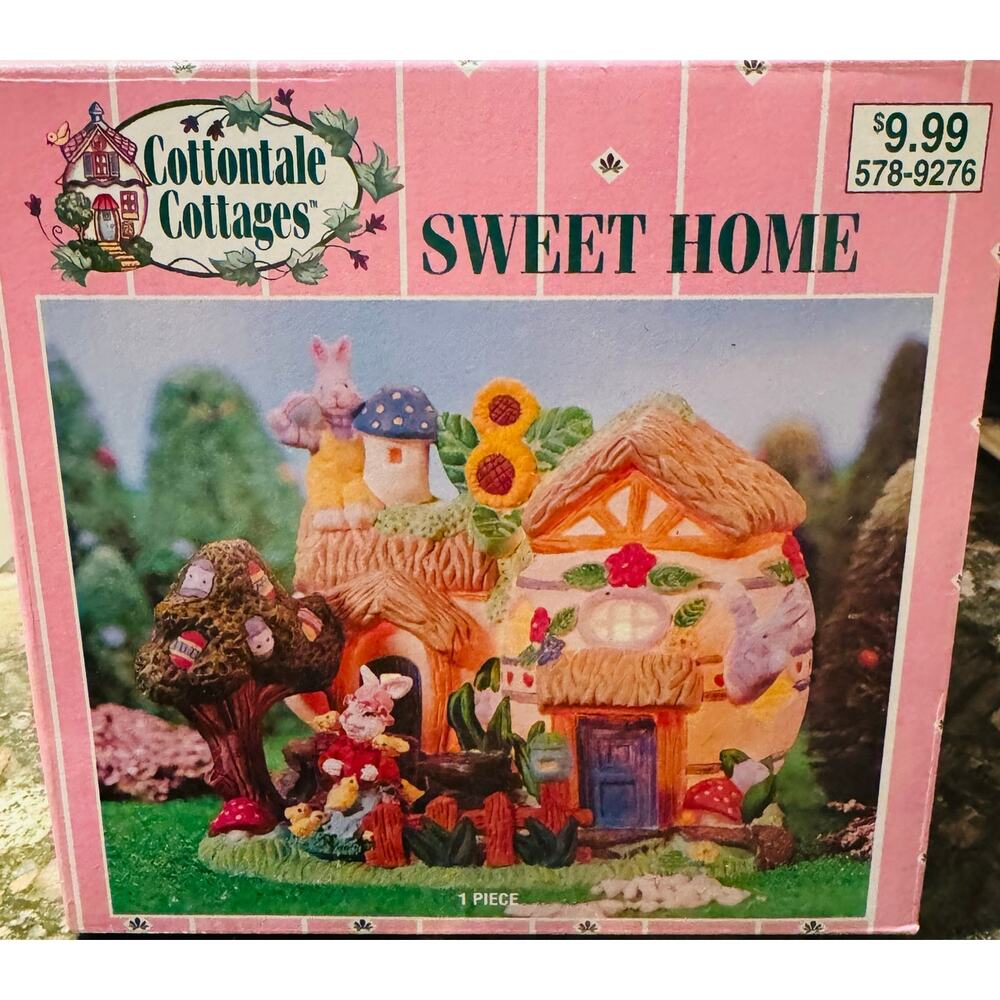 Cottontale Cottages Easter Village Bunny Sweet Home Whimsical 578-9276 VTG